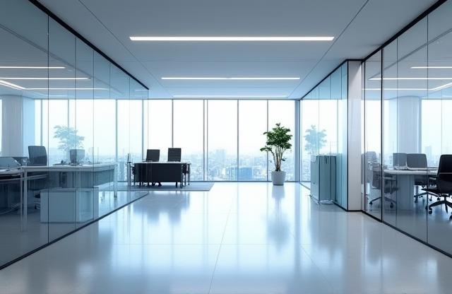 Sleek modern office interior location